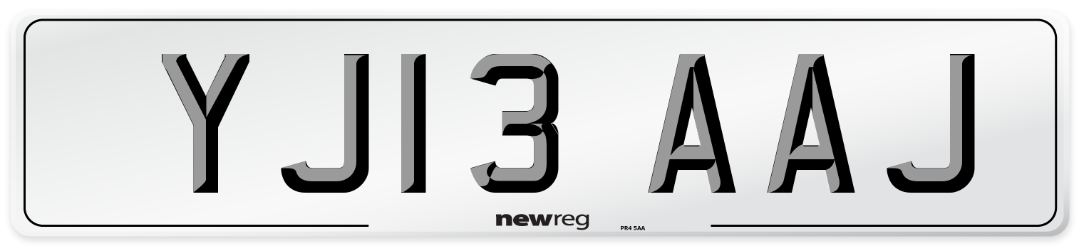 YJ13 AAJ Number Plate from New Reg